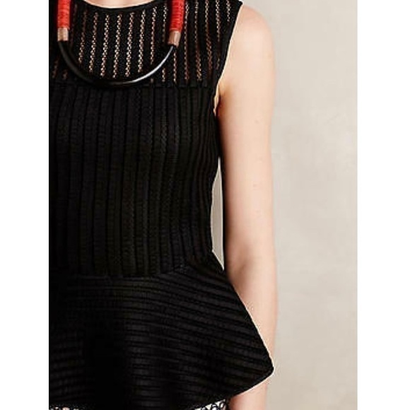 Anthropologie HD in Paris Black Mesh Peplu… - Picture 4 of 11